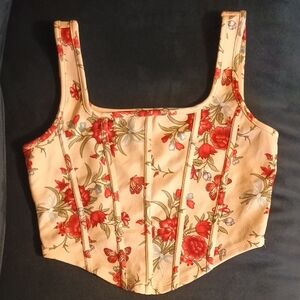 Floral Corset Crop Top
